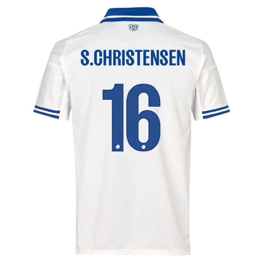 Danxen Hombre Camiseta Sebastian Christensen #16 Blanco Azul 1ª Equipación 2025/26 La Camisa