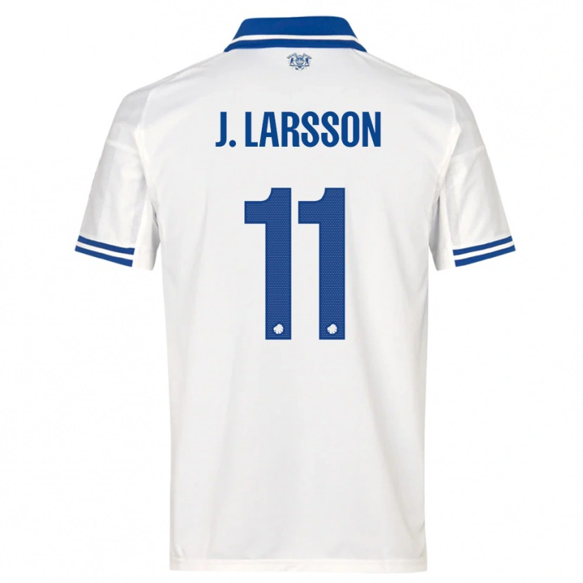 Danxen Hombre Camiseta Jordan Larsson #11 Blanco Azul 1ª Equipación 2025/26 La Camisa
