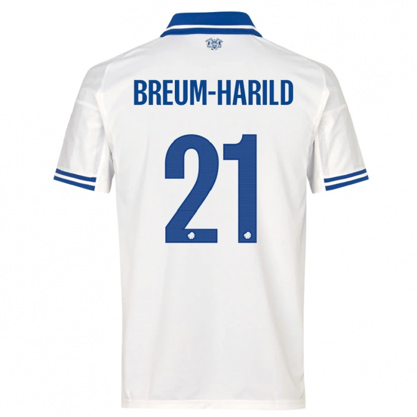 Danxen Hombre Camiseta Tobias Breum-Harild #21 Blanco Azul 1ª Equipación 2025/26 La Camisa