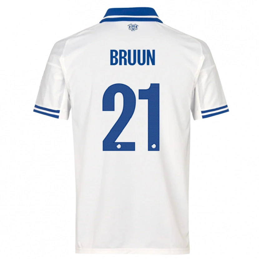 Danxen Hombre Camiseta Alfred Bruun #21 Blanco Azul 1ª Equipación 2025/26 La Camisa