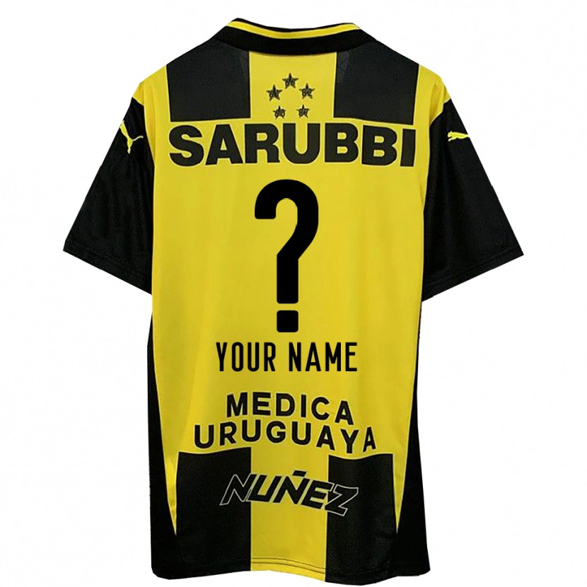 Danxen Hombre Camiseta Su Nombre #0 Amarillo Negro 1ª Equipación 2025/26 La Camisa