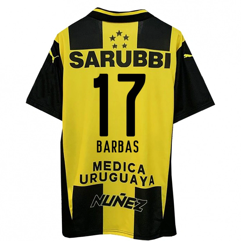 Danxen Hombre Camiseta Germán Barbas #17 Amarillo Negro 1ª Equipación 2025/26 La Camisa