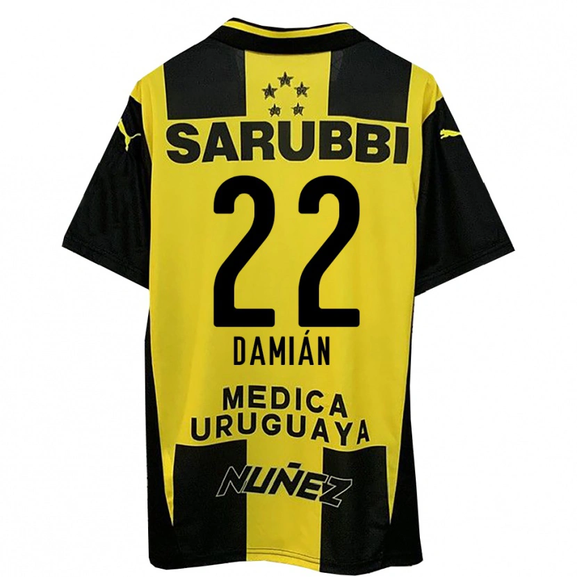 Danxen Hombre Camiseta Damián Suárez #22 Amarillo Negro 1ª Equipación 2025/26 La Camisa