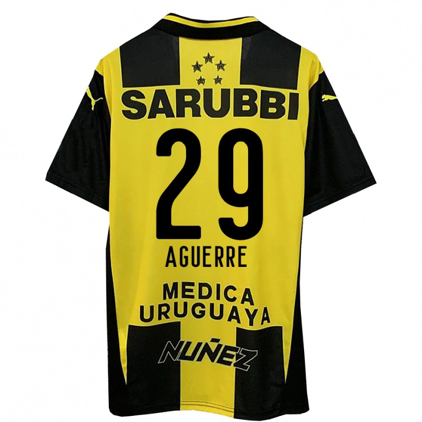 Danxen Hombre Camiseta Washington Aguerre #29 Amarillo Negro 1ª Equipación 2025/26 La Camisa