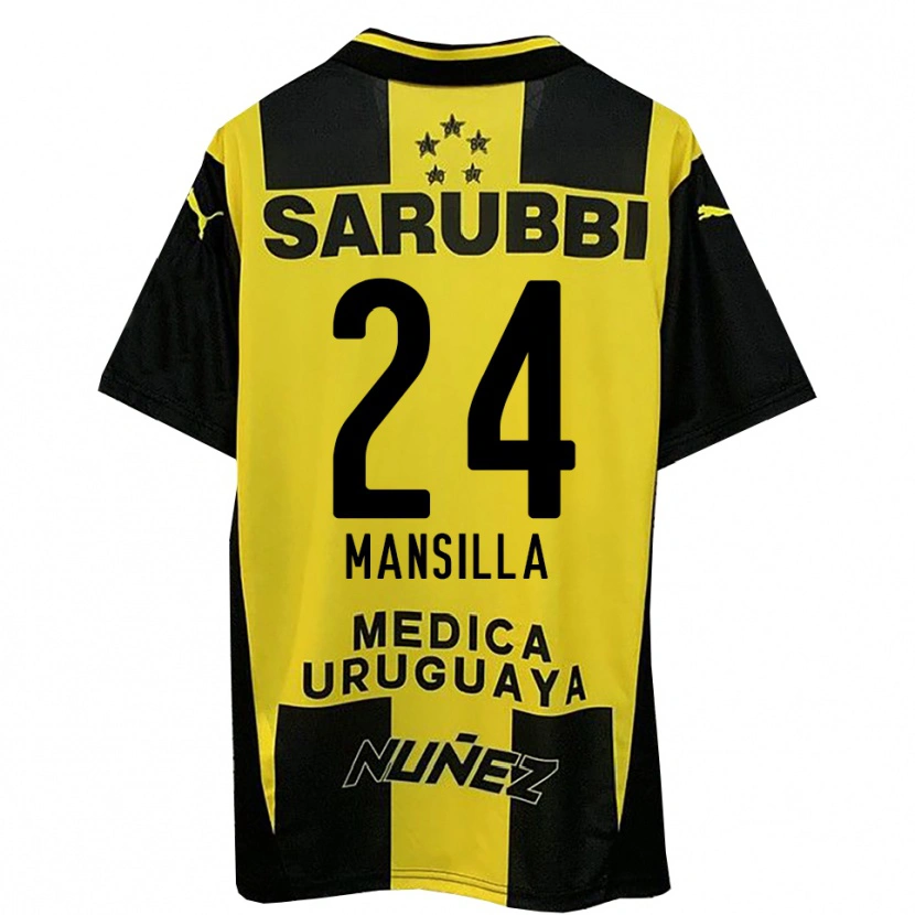 Danxen Hombre Camiseta Brian Mansilla #24 Amarillo Negro 1ª Equipación 2025/26 La Camisa