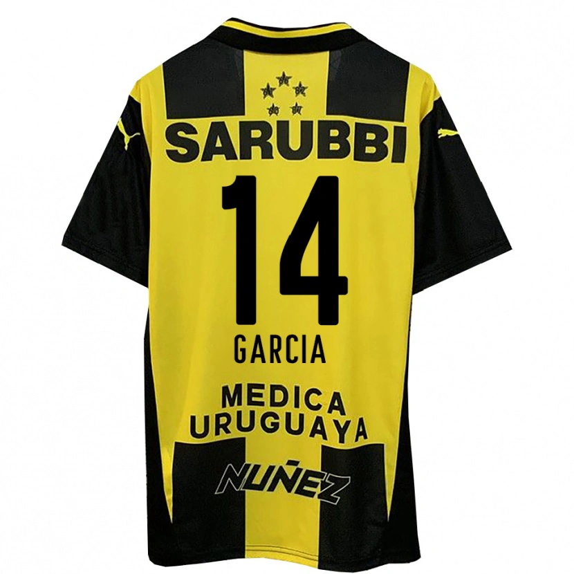 Danxen Hombre Camiseta Damián García #14 Amarillo Negro 1ª Equipación 2025/26 La Camisa