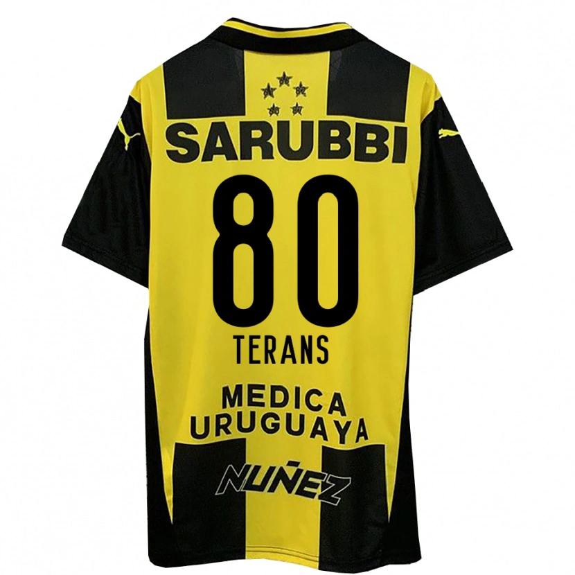 Danxen Hombre Camiseta David Terans #80 Amarillo Negro 1ª Equipación 2025/26 La Camisa
