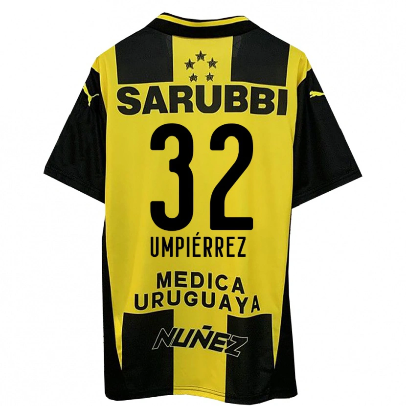 Danxen Hombre Camiseta Leandro Umpiérrez #32 Amarillo Negro 1ª Equipación 2025/26 La Camisa
