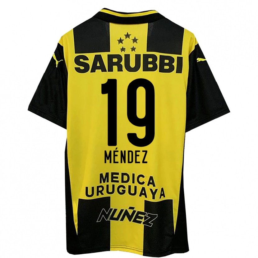 Danxen Hombre Camiseta Diego Méndez #19 Amarillo Negro 1ª Equipación 2025/26 La Camisa