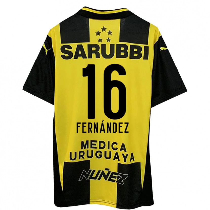 Danxen Hombre Camiseta Adrián Fernández #16 Amarillo Negro 1ª Equipación 2025/26 La Camisa