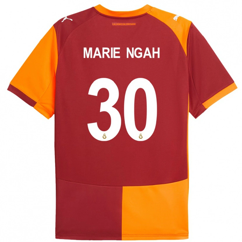 Danxen Hombre Camiseta Marie Gisele Divine Ngah Manga #30 Rojo Naranja 1ª Equipación 2025/26 La Camisa