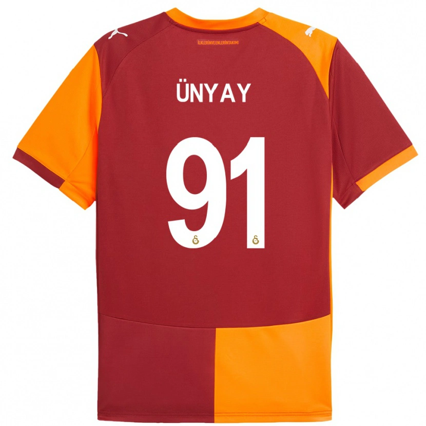Danxen Hombre Camiseta Arda Ünyay #91 Rojo Naranja 1ª Equipación 2025/26 La Camisa