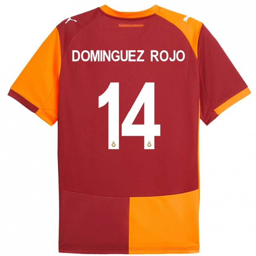 Danxen Hombre Camiseta Laura Dominguez Rojo #14 Rojo Naranja 1ª Equipación 2025/26 La Camisa