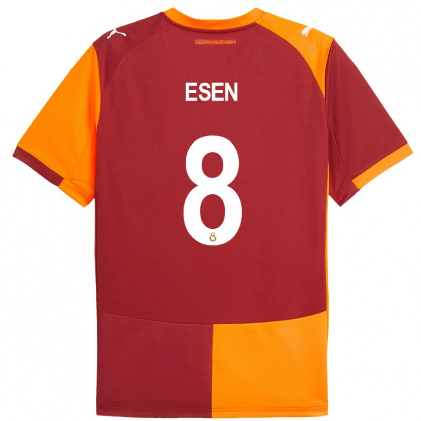 Danxen Hombre Camiseta Emine Ecem Esen #8 Rojo Naranja 1ª Equipación 2025/26 La Camisa