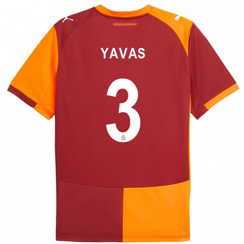 Danxen Hombre Camiseta Arda Yavas #3 Rojo Naranja 1ª Equipación 2025/26 La Camisa
