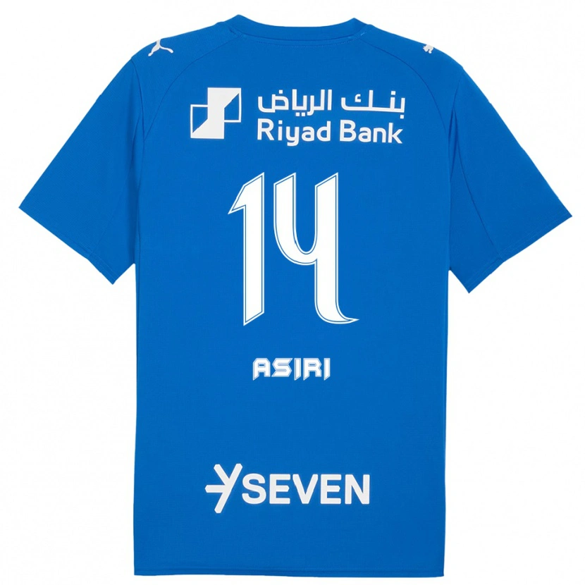 Danxen Hombre Camiseta Abdulaziz Asiri #14 Azul Blanco 1ª Equipación 2025/26 La Camisa
