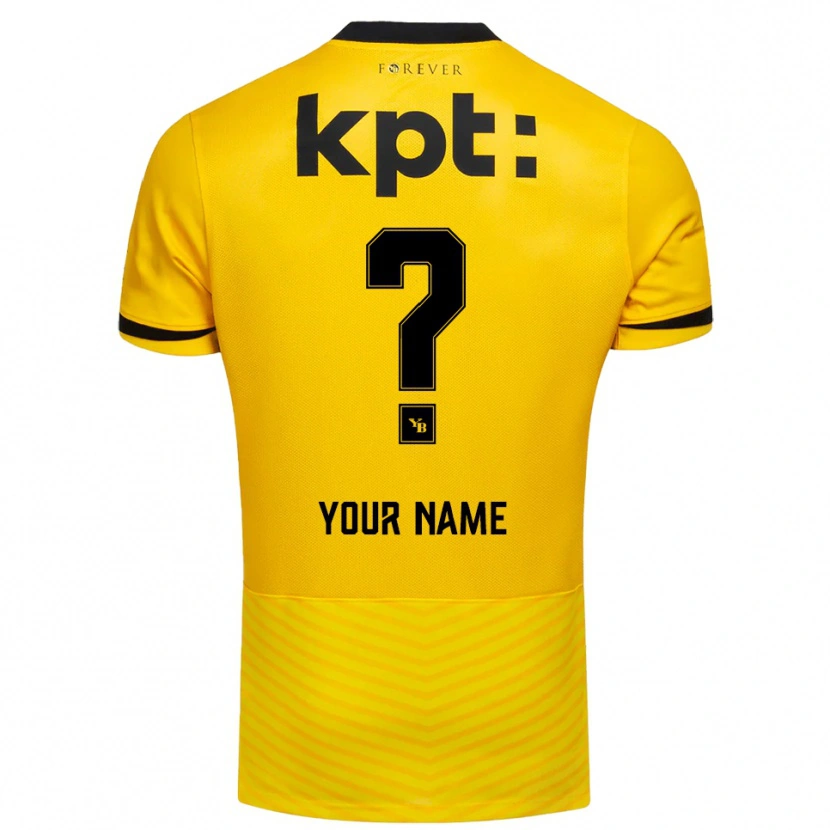 Danxen Hombre Camiseta Su Nombre #0 Amarillo Negro 1ª Equipación 2025/26 La Camisa