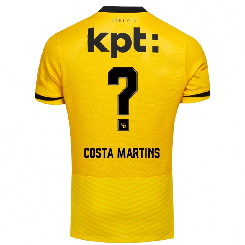 Danxen Hombre Camiseta Yvann Costa Martins #0 Amarillo Negro 1ª Equipación 2025/26 La Camisa