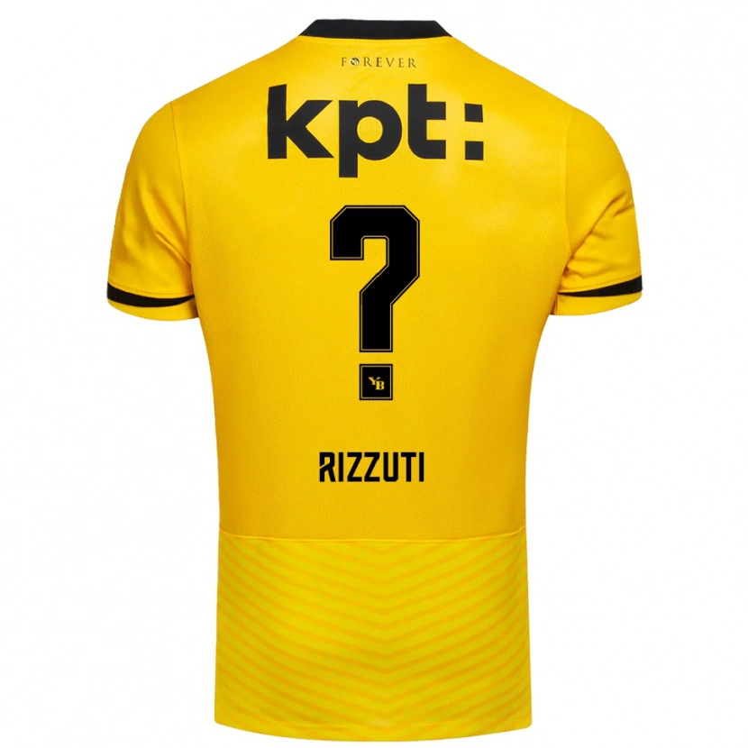Danxen Hombre Camiseta Gabriele Rizzuti #0 Amarillo Negro 1ª Equipación 2025/26 La Camisa