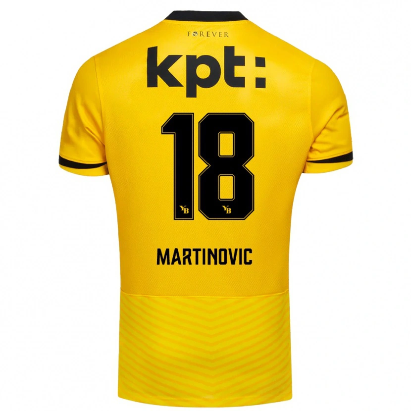 Danxen Hombre Camiseta Denis Martinovic #18 Amarillo Negro 1ª Equipación 2025/26 La Camisa