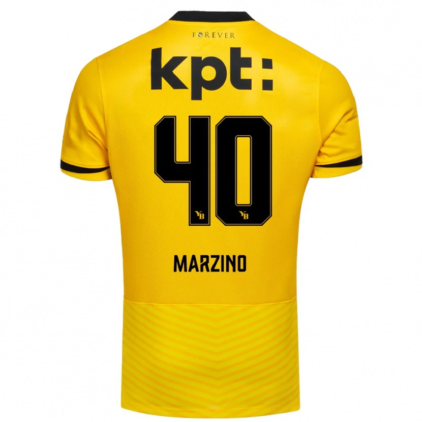 Danxen Hombre Camiseta Dario Marzino #40 Amarillo Negro 1ª Equipación 2025/26 La Camisa