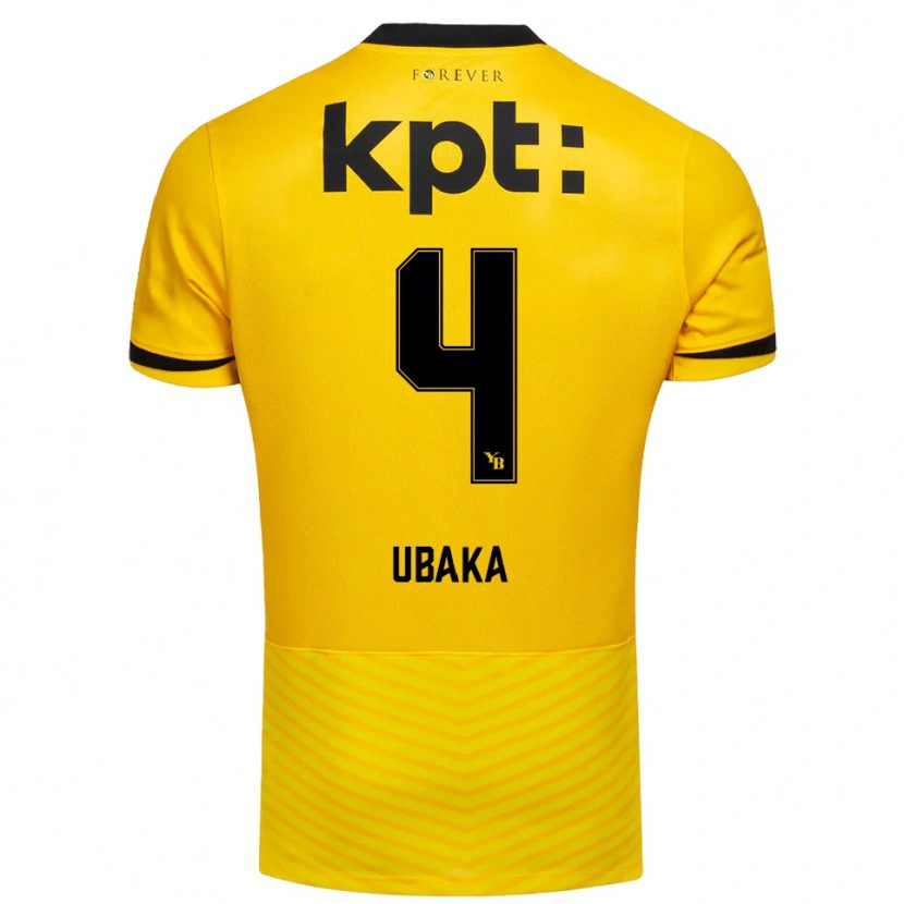 Danxen Hombre Camiseta Silas Ubaka #4 Amarillo Negro 1ª Equipación 2025/26 La Camisa