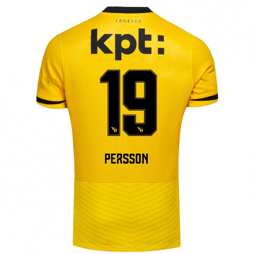 Danxen Hombre Camiseta Noah Persson #19 Amarillo Negro 1ª Equipación 2025/26 La Camisa
