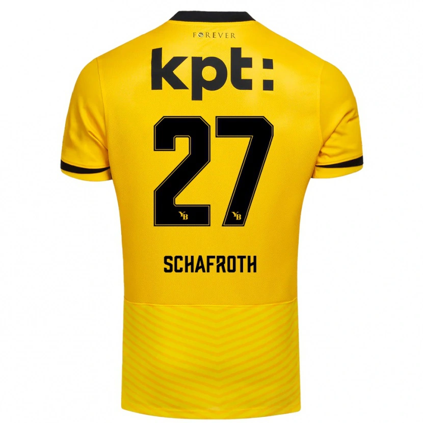 Danxen Hombre Camiseta Reto Schafroth #27 Amarillo Negro 1ª Equipación 2025/26 La Camisa