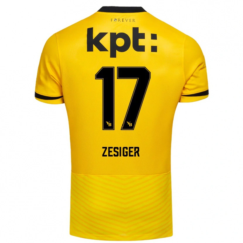 Danxen Hombre Camiseta Navin Zesiger #17 Amarillo Negro 1ª Equipación 2025/26 La Camisa