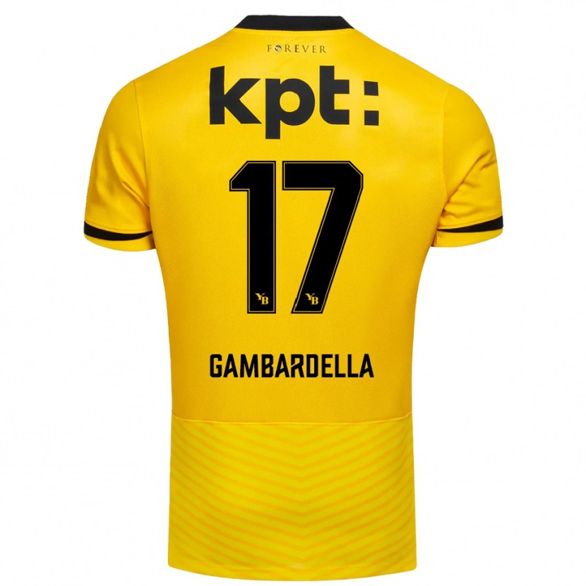 Danxen Hombre Camiseta Matteo Gambardella #17 Amarillo Negro 1ª Equipación 2025/26 La Camisa