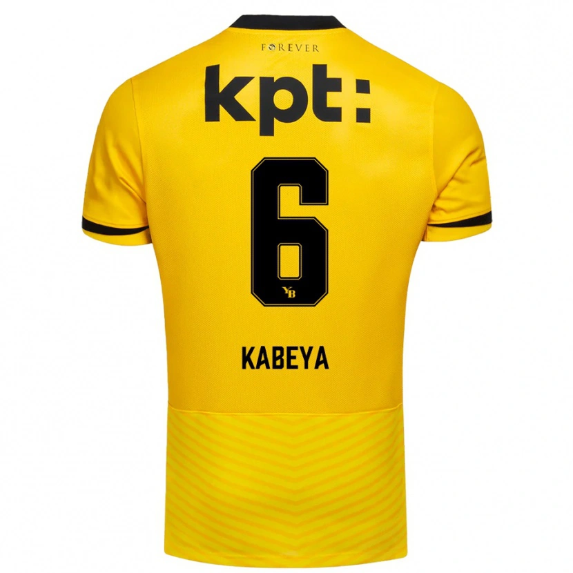 Danxen Hombre Camiseta Benjamin Kabeya #6 Amarillo Negro 1ª Equipación 2025/26 La Camisa