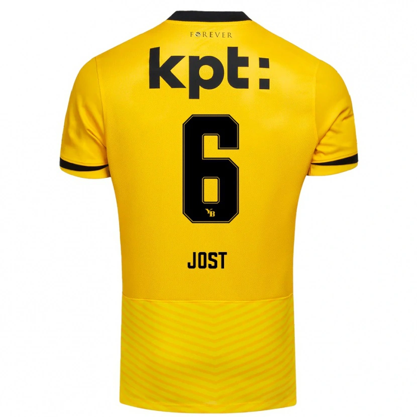 Danxen Hombre Camiseta Tristan Jost #6 Amarillo Negro 1ª Equipación 2025/26 La Camisa
