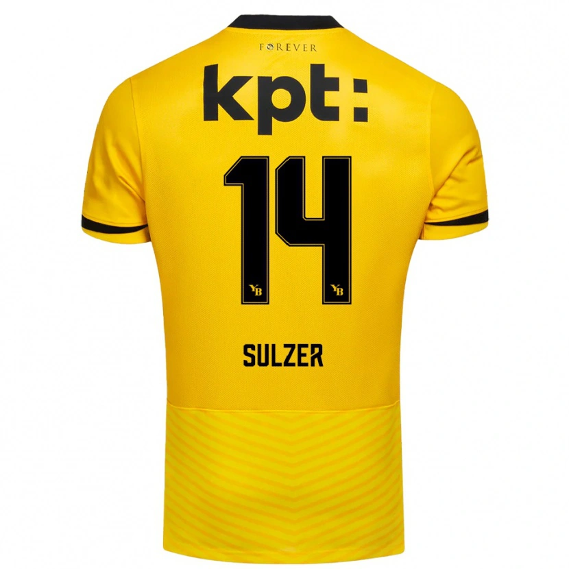 Danxen Hombre Camiseta Ilija Sulzer #14 Amarillo Negro 1ª Equipación 2025/26 La Camisa