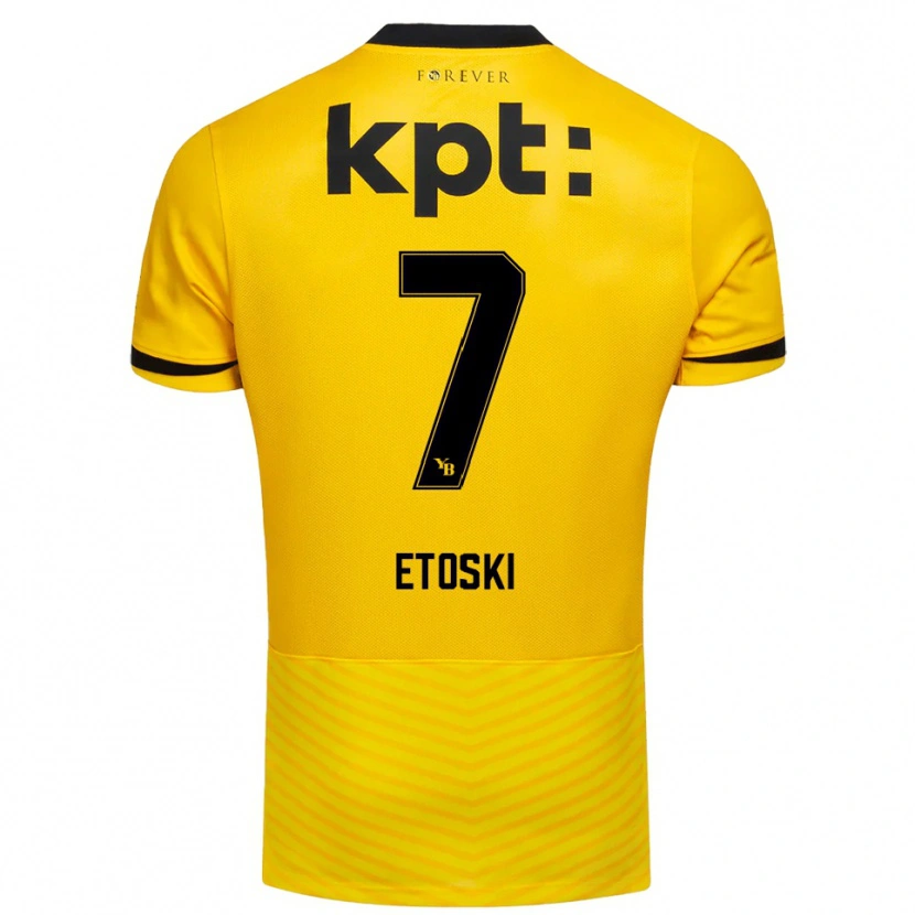 Danxen Hombre Camiseta Edin Etoski #7 Amarillo Negro 1ª Equipación 2025/26 La Camisa
