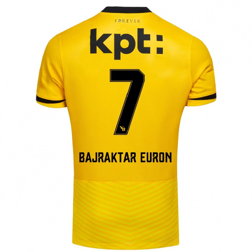 Danxen Hombre Camiseta Euron Bajraktar #7 Amarillo Negro 1ª Equipación 2025/26 La Camisa