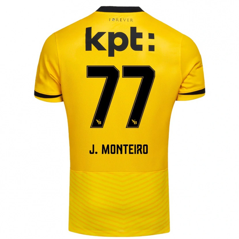 Danxen Hombre Camiseta Joël Monteiro #77 Amarillo Negro 1ª Equipación 2025/26 La Camisa