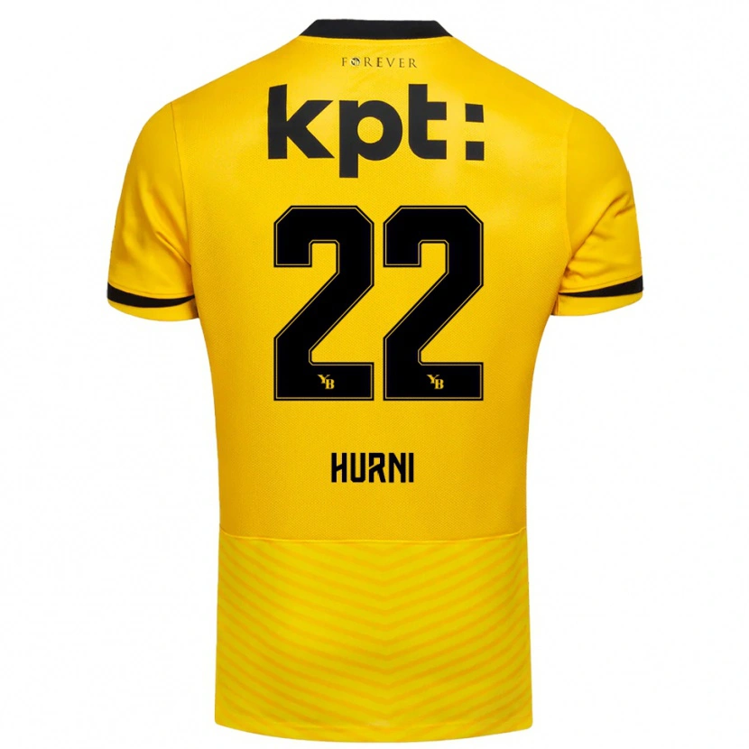 Danxen Hombre Camiseta Thaïs Hurni #22 Amarillo Negro 1ª Equipación 2025/26 La Camisa