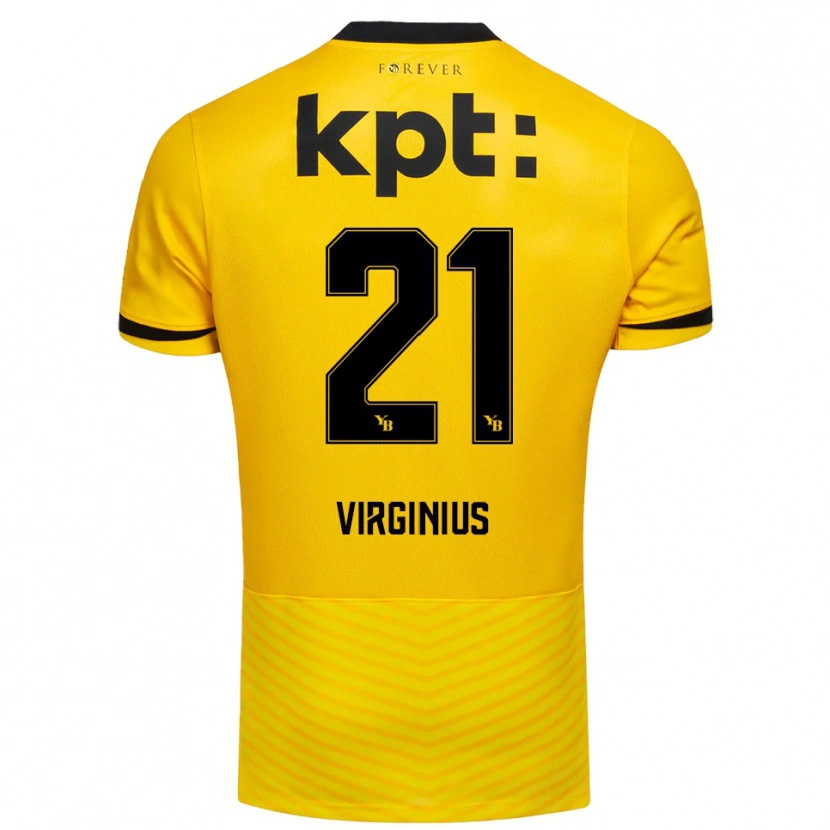 Danxen Hombre Camiseta Alan Virginius #21 Amarillo Negro 1ª Equipación 2025/26 La Camisa