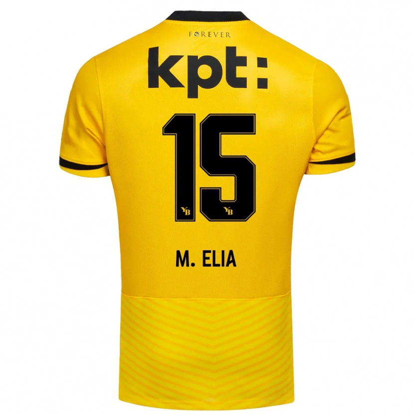 Danxen Hombre Camiseta Meschack Elia #15 Amarillo Negro 1ª Equipación 2025/26 La Camisa