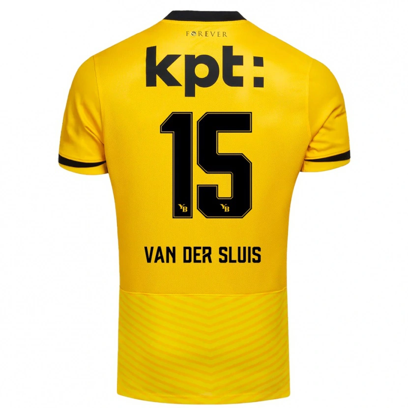 Danxen Hombre Camiseta Gennaro Van Der Sluis #15 Amarillo Negro 1ª Equipación 2025/26 La Camisa