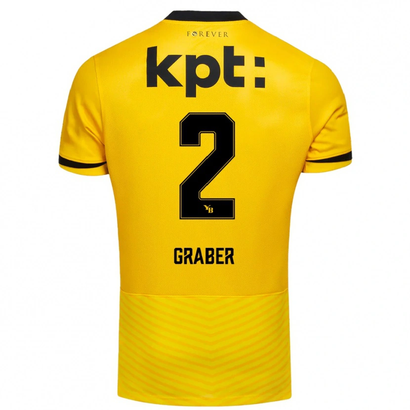 Danxen Hombre Camiseta Simon Graber #2 Amarillo Negro 1ª Equipación 2025/26 La Camisa