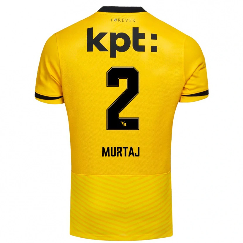 Danxen Hombre Camiseta Auron Murtaj #2 Amarillo Negro 1ª Equipación 2025/26 La Camisa