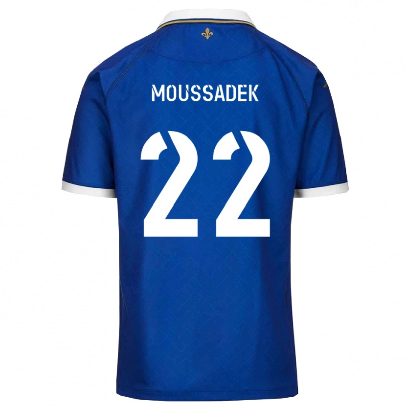 Danxen Hombre Camiseta Djamal Moussadek #22 Azul Dorado 1ª Equipación 2025/26 La Camisa