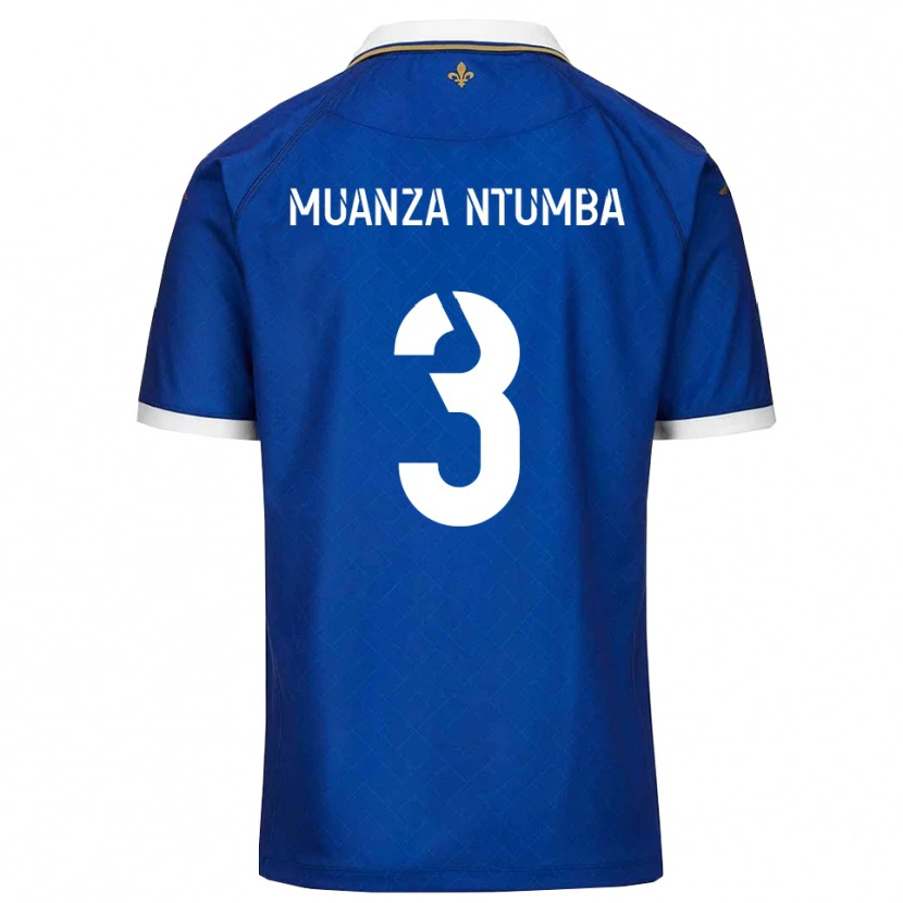 Danxen Hombre Camiseta Olivier Muanza Ntumba #3 Azul Dorado 1ª Equipación 2025/26 La Camisa