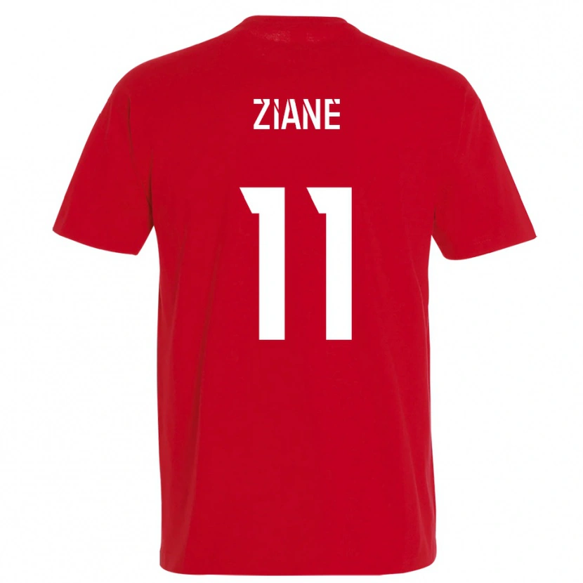 Danxen Hombre Camiseta Mohamed Ziane #11 Rojo Amarillo 1ª Equipación 2025/26 La Camisa