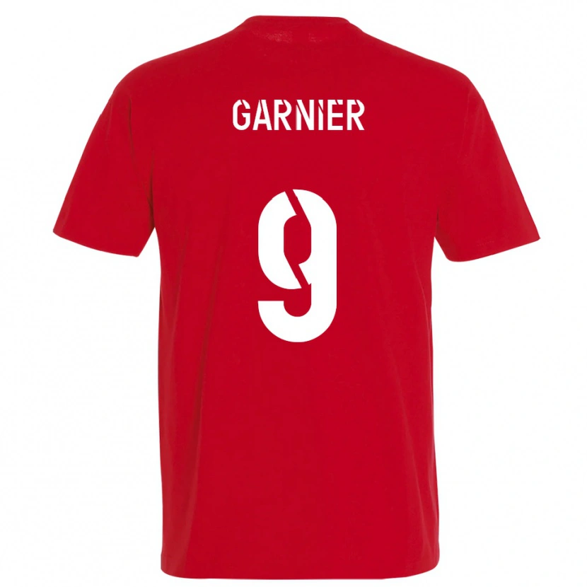 Danxen Hombre Camiseta Thomas Garnier #9 Rojo Amarillo 1ª Equipación 2025/26 La Camisa