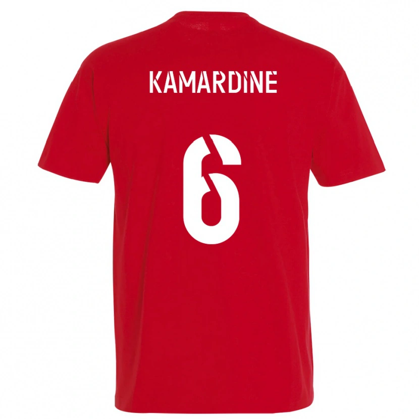 Danxen Hombre Camiseta Mohamed Kamardine #6 Rojo Amarillo 1ª Equipación 2025/26 La Camisa