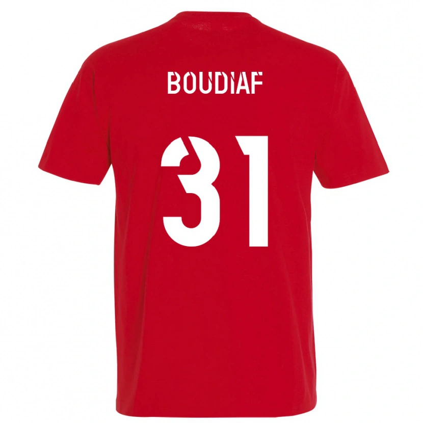 Danxen Hombre Camiseta Ryad Boudiaf #31 Rojo Amarillo 1ª Equipación 2025/26 La Camisa