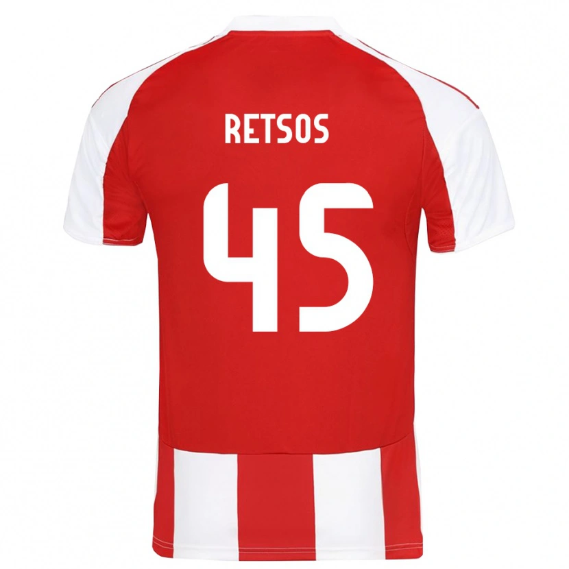 Danxen Hombre Camiseta Panagiotis Retsos #45 Rojo Blanco 1ª Equipación 2025/26 La Camisa