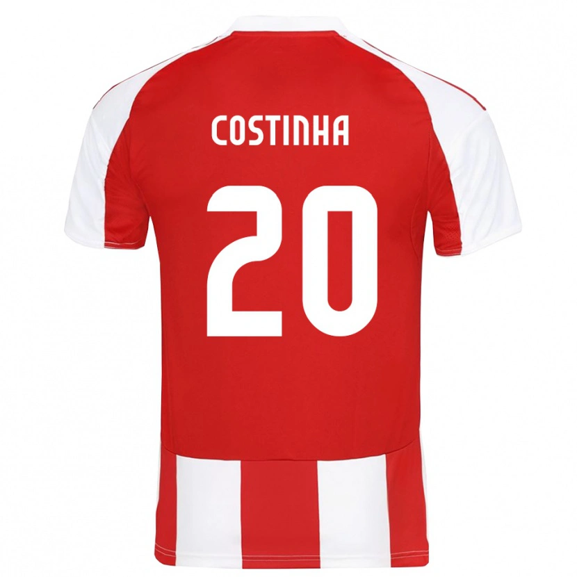 Danxen Hombre Camiseta Costinha #20 Rojo Blanco 1ª Equipación 2025/26 La Camisa